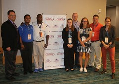 CoSIDA Grant Attendance recipients from NAIA schools pictured with board members Jay Stancil and Aaron Sagraves.